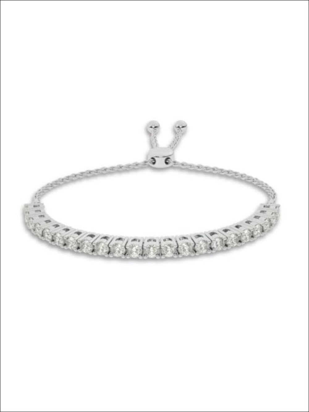 Lab Grown Diamond Bolo Bracelet Gold Plated Sterling Silver Adjustable